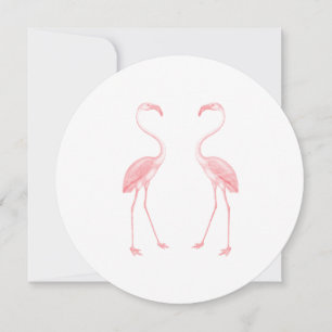 Symmetrical Modern Flamingo Illustration Invitation