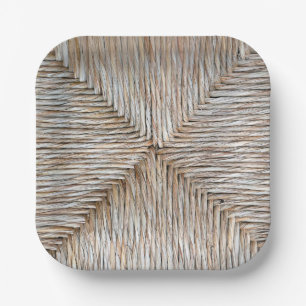 Symmetrical Natural Bamboo Fiber Weave  Paper Plate
