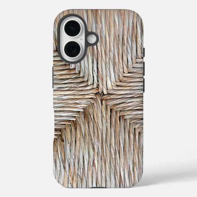 Symmetrical Natural Bamboo Fibre Weave Pattern Case-Mate iPhone Case (Back)