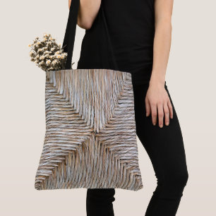 Symmetrical Natural Bamboo Fibre Weave Tote Bag