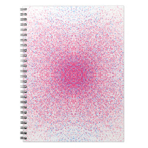 Symmetrical pink and blue fine-grained mandala notebook
