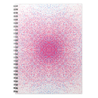 Symmetrical pink and blue fine-grained mandala notebook