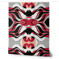 Symmetrical Red and Black Abstract Flow Pattern