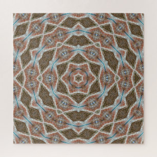 Symmetrical scales: circular tissue pattern. jigsaw puzzle