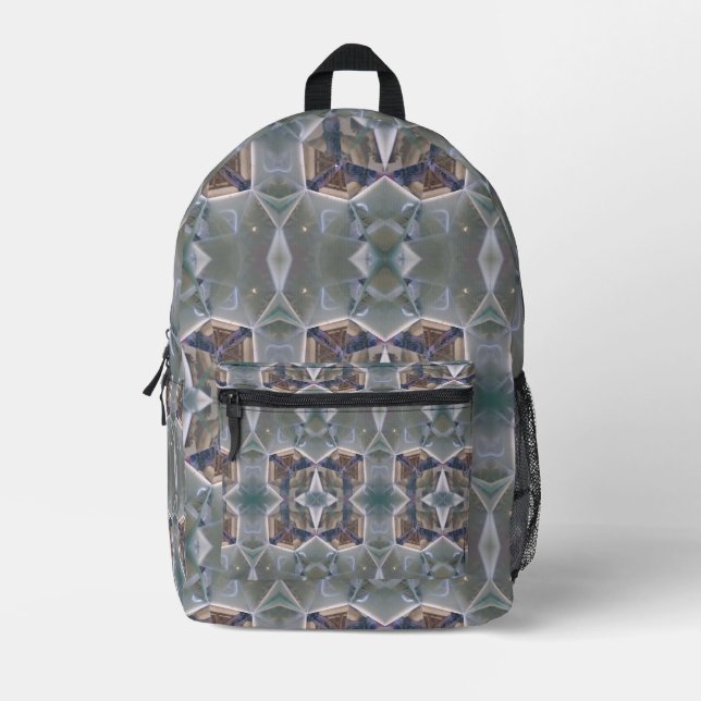 Symmetrical Shapes Cubes Printed Backpack (Front)