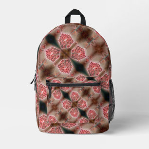 Symmetrical Shapes Red Cubes rot autumn colours Printed Backpack