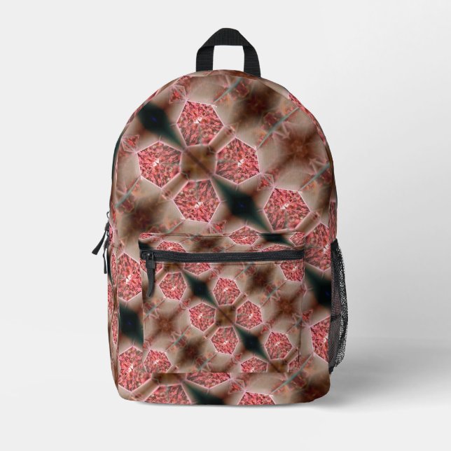 Symmetrical Shapes Red Cubes rot autumn colours Printed Backpack (Front)