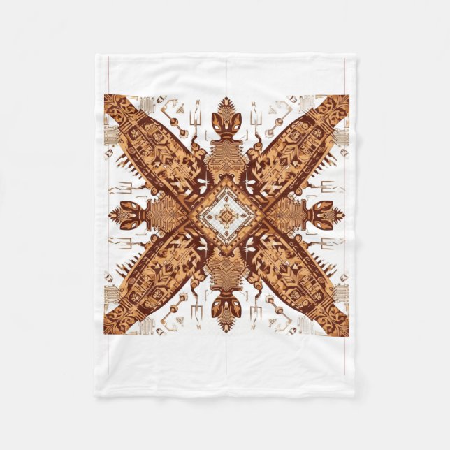 Symmetrical Tech Totem Fleece Blanket (Front)