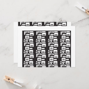 Symmetrical white geometric design with crisp, cle invitation