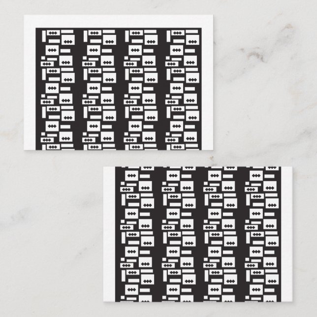 Symmetrical white geometric design with crisp, cle place card (Front/Back)