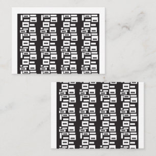 Symmetrical white geometric design with crisp, cle place card