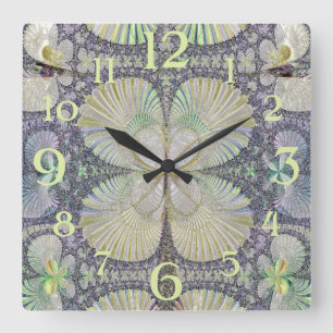 Symmetry (fully numbered) square wall clock