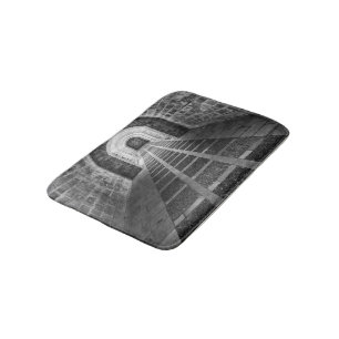 Symmetry in black and white bath mat