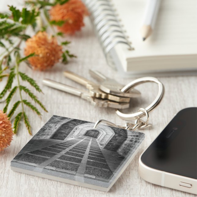 Symmetry in black and white key ring (Front Right)