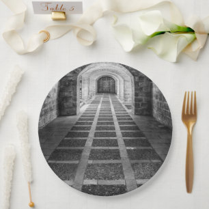 Symmetry in black and white paper plate