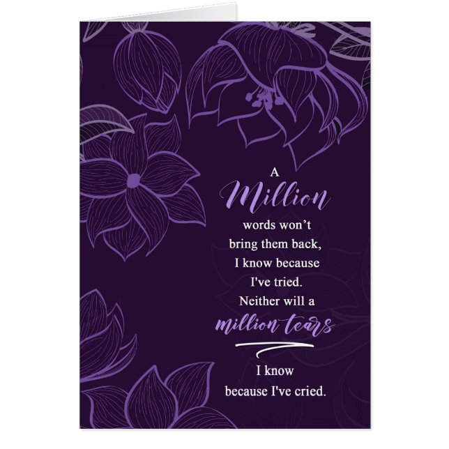 Sympathy A Million Tears in Deep Plum Botanical (Front)