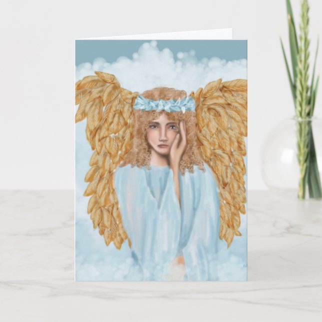 Sympathy  and Condolences Card with Angel (Front)