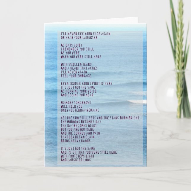 Sympathy and Grief Poem- Hawaii Sea Card (Front)