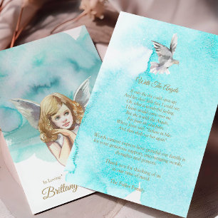 Sympathy Angel Dove Funeral Thank You Card