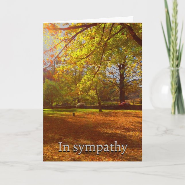 Sympathy Autumn Leaves  Card (Front)