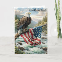 Sympathy Bald Eagle With American Flag 