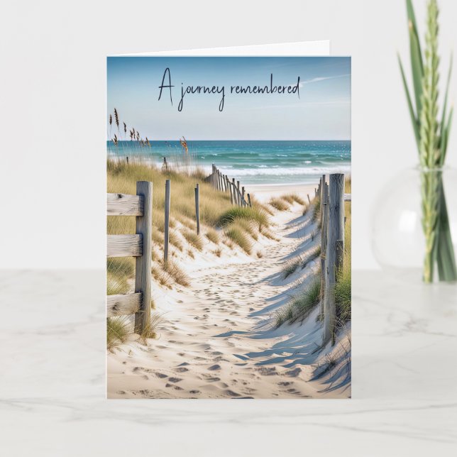 Sympathy Beach Fence in Sand  Card (Front)