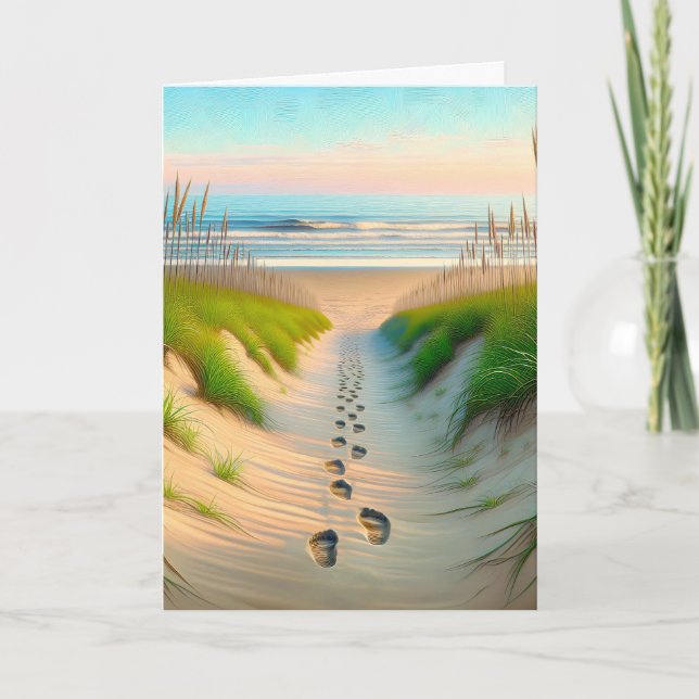 Sympathy Beach Footprints Card (Front)