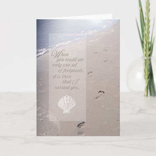 Sympathy Beach Footprints | Scallop Seashell Card | Zazzle.com.au