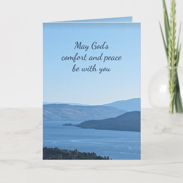 Sympathy Beautiful Mountain Lake Scenery Card (Front)