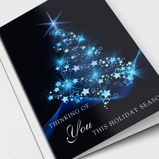 Sympathy Bereavement Blue Tree Christmas Holiday Card (Blue Tree Sympathy Bereavement Thinking Of You Christmas Card)