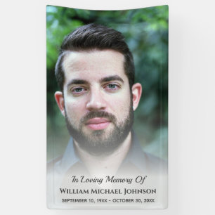 Sympathy Bereavement Funeral Memorial Custom Photo Banner