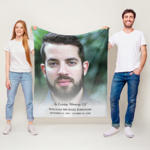 Sympathy Bereavement Funeral Memorial Custom Photo Fleece Blanket