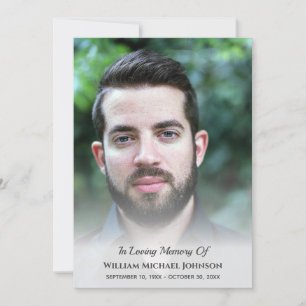 Sympathy Bereavement Funeral Memorial Custom Photo Invitation