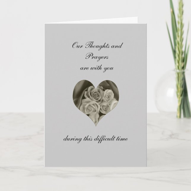 Sympathy Black & white roses Card (Front)