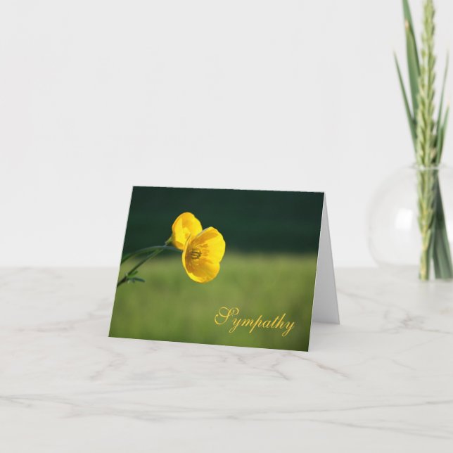 Sympathy Buttercup Design Blank Inside Card  (Front)