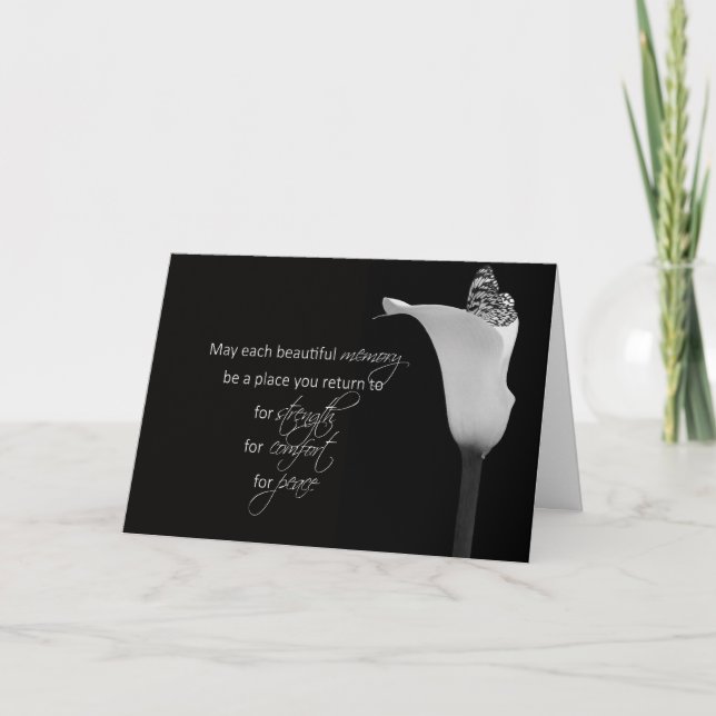 Sympathy butterfly in cala lily card (Front)