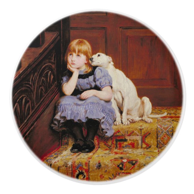 Sympathy (by Briton Riviere) Ceramic Knob (Front)