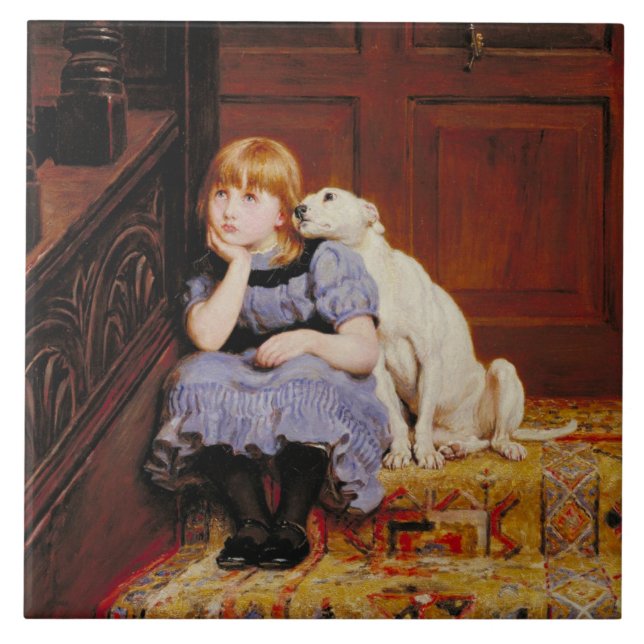 Sympathy (by Briton Riviere) Ceramic Tile (Front)