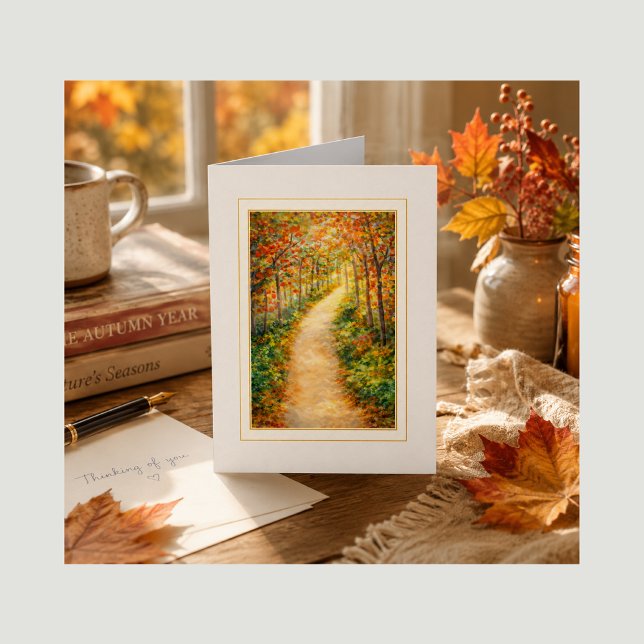 Sympathy Card Autumn Forest Path (A timeless autumn card to cherish, display, or share with someone close to your heart.)