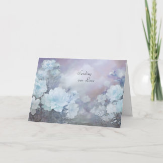 Sympathy Card Blue floral Sending our Love