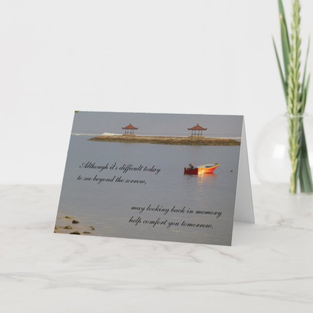 Sympathy card - boat on the water (Front)