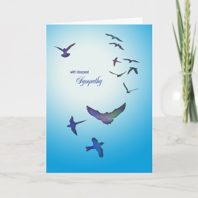 Sympathy card, flying birds card (Front)