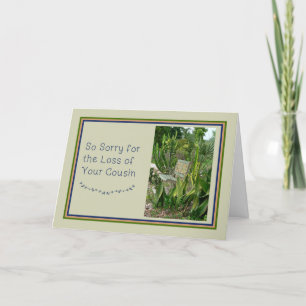 Sympathy Card for Cousin with Bench and Plants