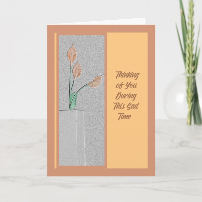 Sympathy Card for Husband with Digital Antheriums (Front)
