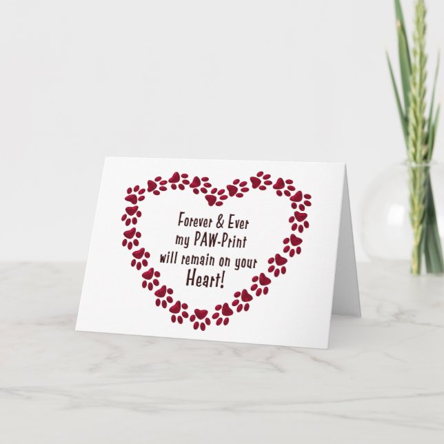 SYMPATHY CARD FOR LOSS OF PET - PAW-PRINTS/HEART (Front)