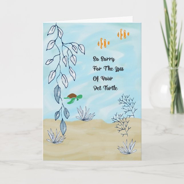 Sympathy Card for Loss of Pet Turtle (Front)