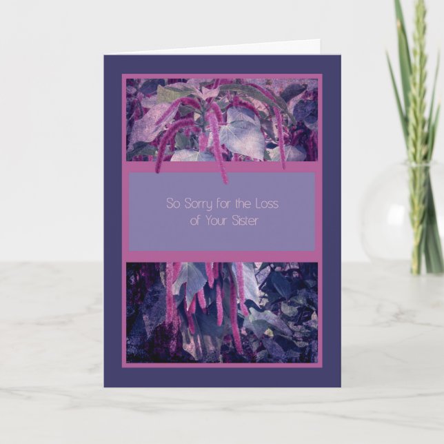 Sympathy Card for Loss of Sister in Purple Flowers (Front)
