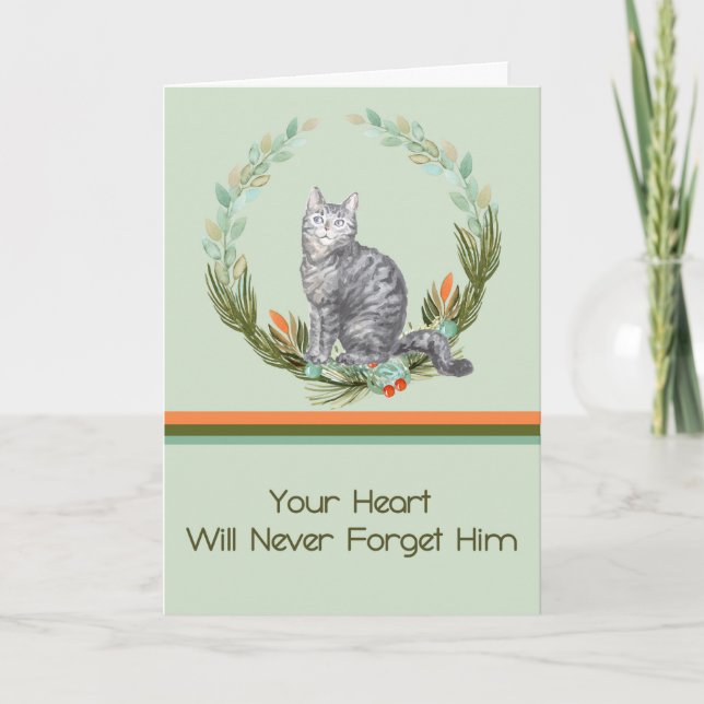 Sympathy Card for Male Tabby Cat (Front)