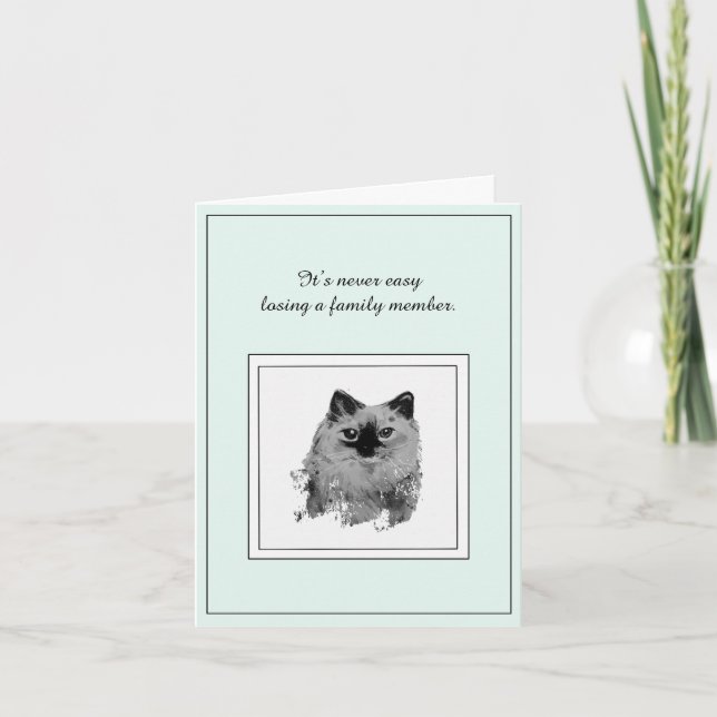 Sympathy Card for the Loss of a  Ragdoll Cat (Front)
