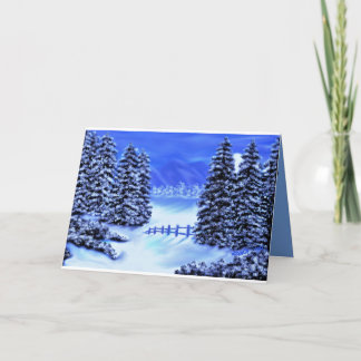 Sympathy card in blue mountain scene blue inside